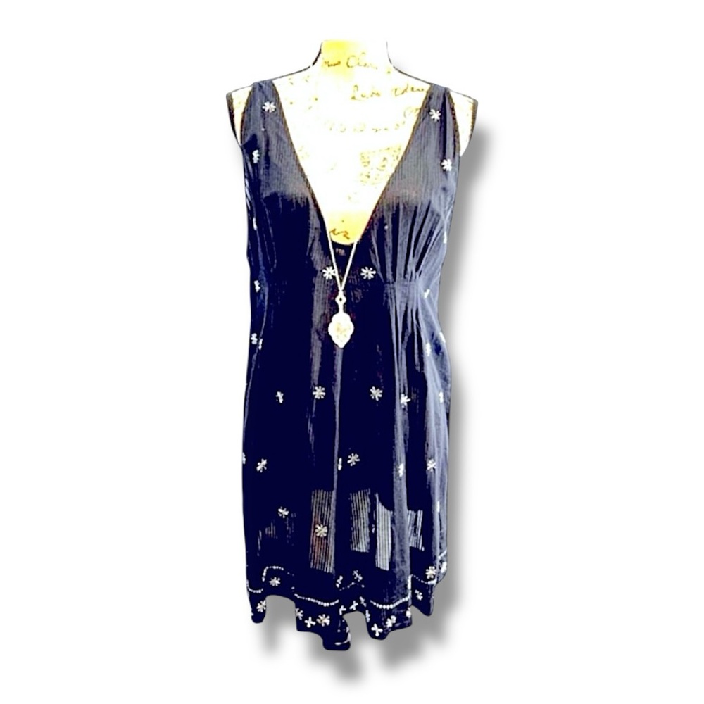 FREE PEOPLE Deep Navy Almost Black  Loungewear/Minidress/or Tunic Top SZ XSTP